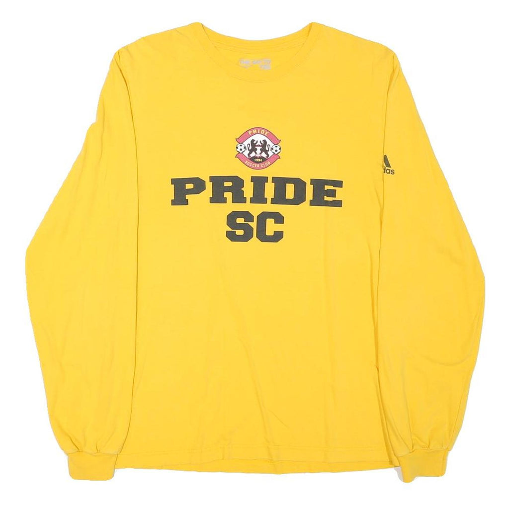 ADIDAS Mens Yellow Pride SC Graphic Long Sleeve Crew Neck T-Shirt M