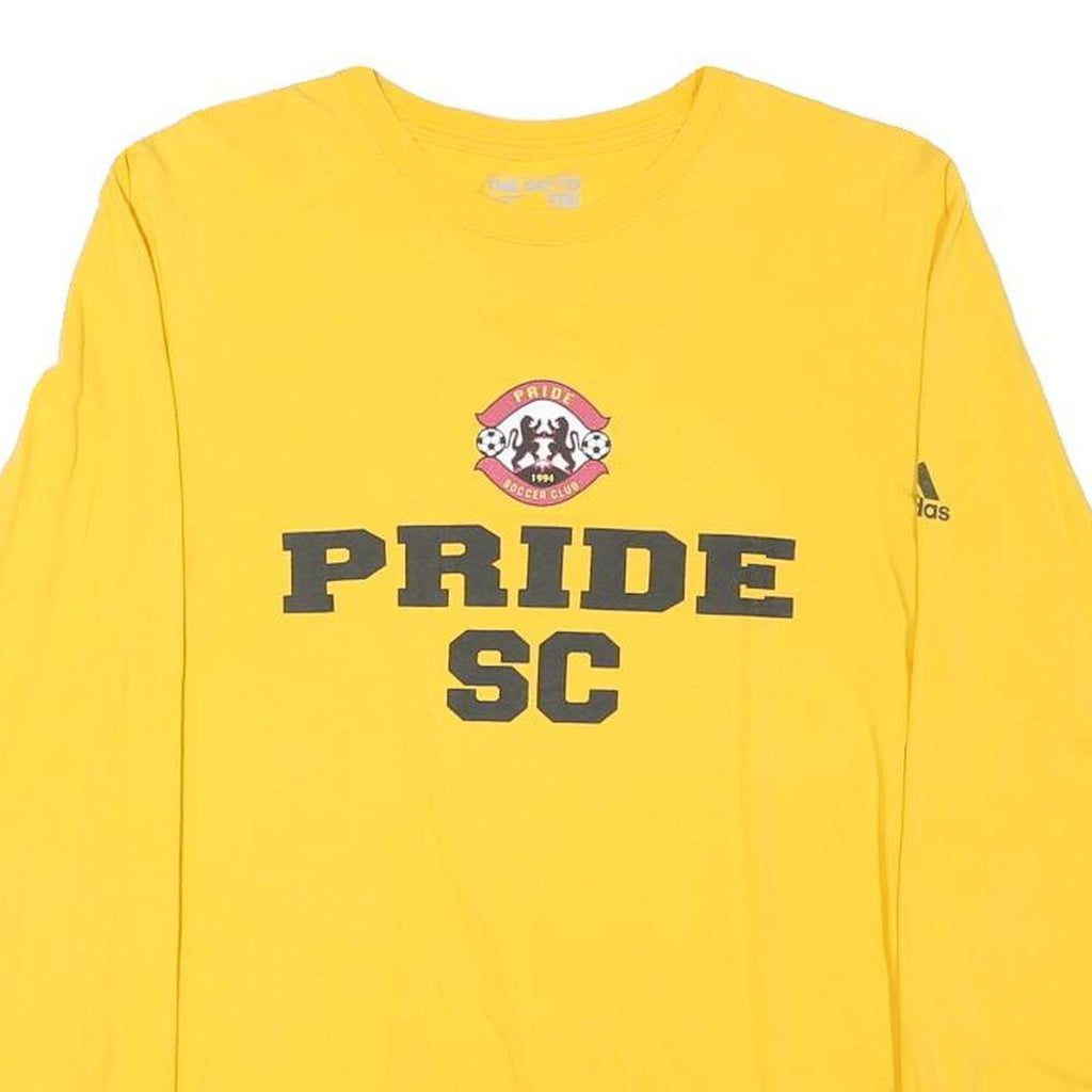 ADIDAS Mens Yellow Pride SC Graphic Long Sleeve Crew Neck T-Shirt M