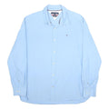 TOMMY HILFIGER Mens Blue Cotton Shirt XL Classic Fit Long Sleeve Button Collar