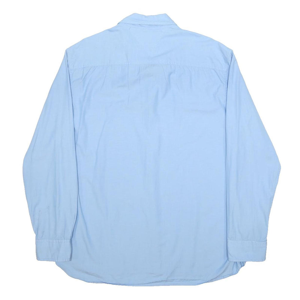TOMMY HILFIGER Mens Blue Cotton Shirt XL Classic Fit Long Sleeve Button Collar