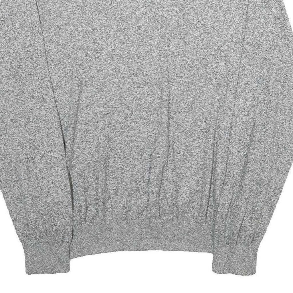 TOMMY HILFIGER Mens Grey Plain Cotton Jumper V-Neck Basic Knit 2XL Casual