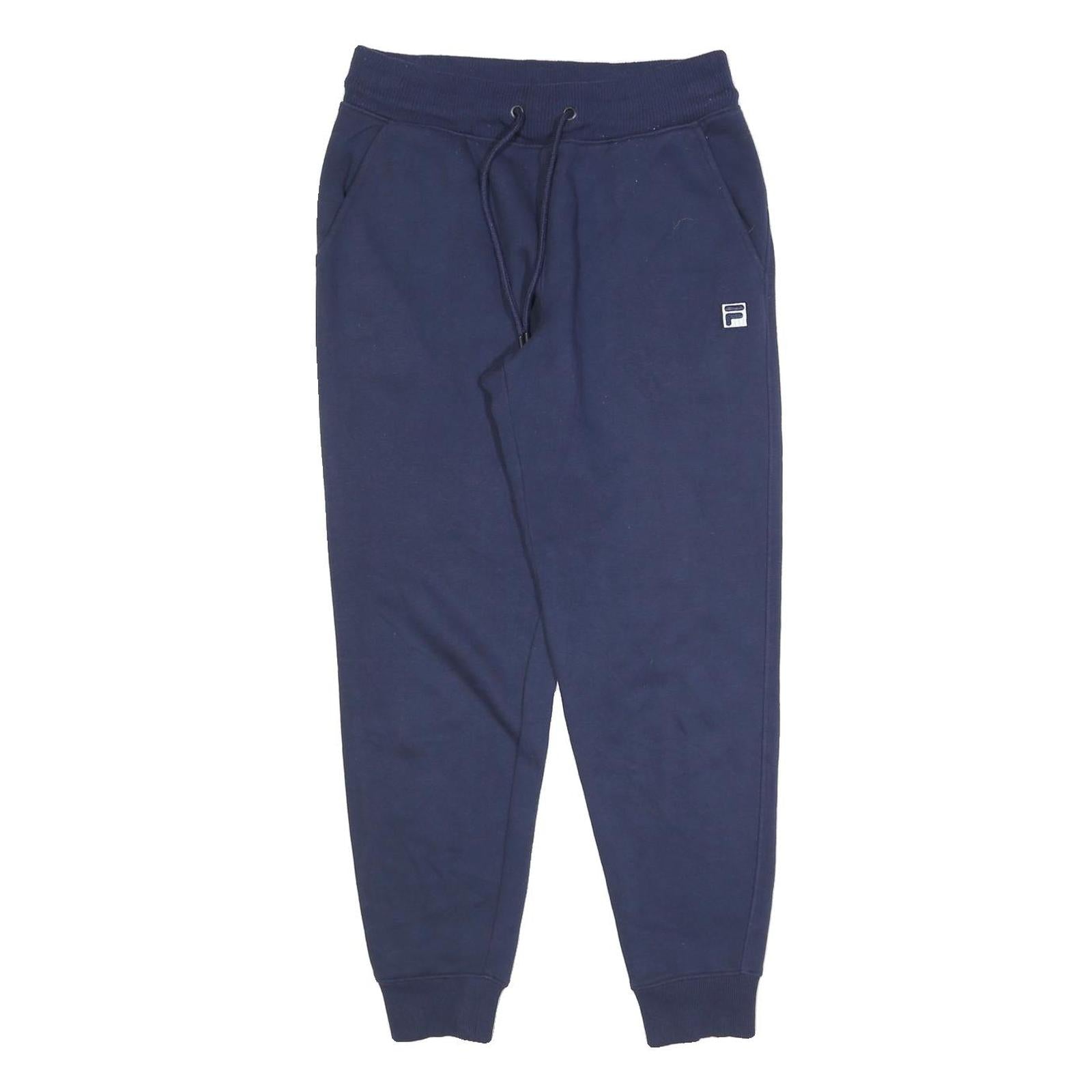FILA Mens Joggers Navy Blue S W28 L28 Classic Tapered Cotton Blend Sweatpants
