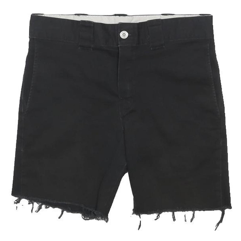 DICKIES Mens Black Casual Shorts M W30 Cut-Off Frayed Hem Cotton Blend