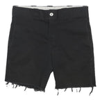 DICKIES Mens Black Casual Shorts M W30 Cut-Off Frayed Hem Cotton Blend
