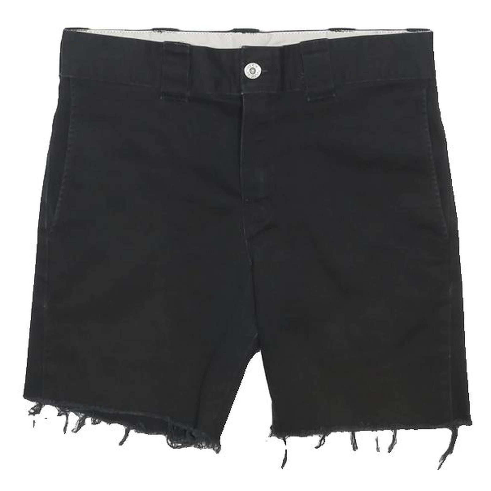 DICKIES Mens Black Casual Shorts M W30 Cut-Off Frayed Hem Cotton Blend