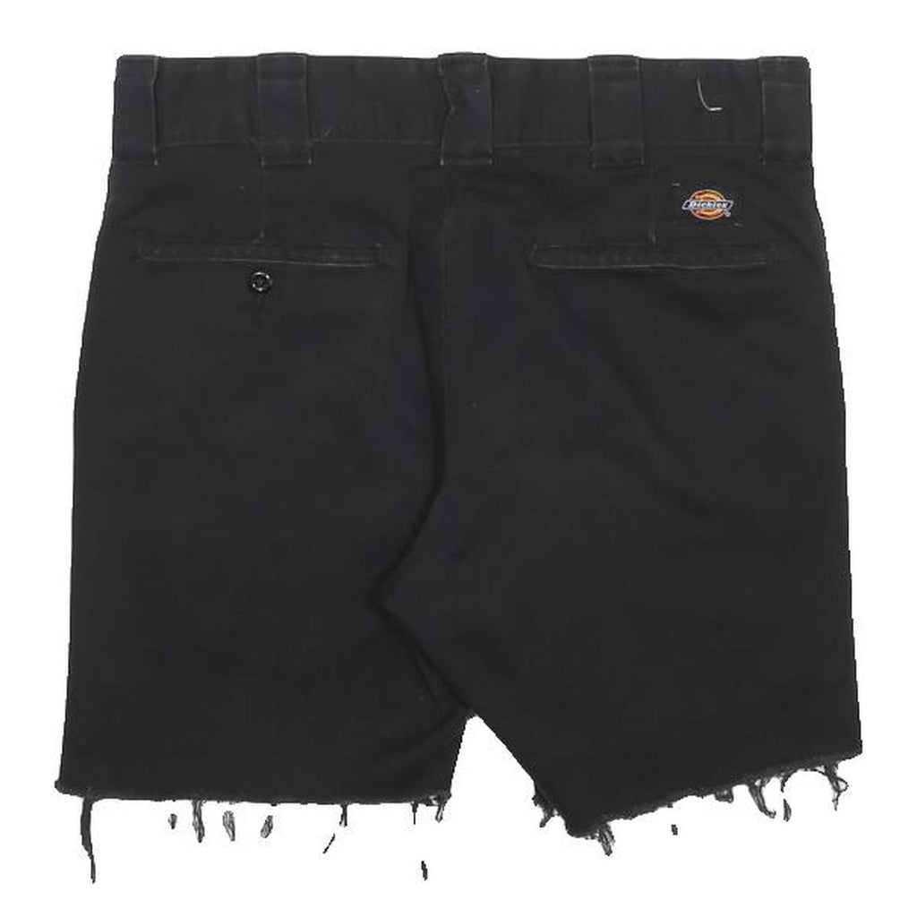 DICKIES Mens Black Casual Shorts M W30 Cut-Off Frayed Hem Cotton Blend