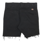 DICKIES Mens Black Casual Shorts M W30 Cut-Off Frayed Hem Cotton Blend