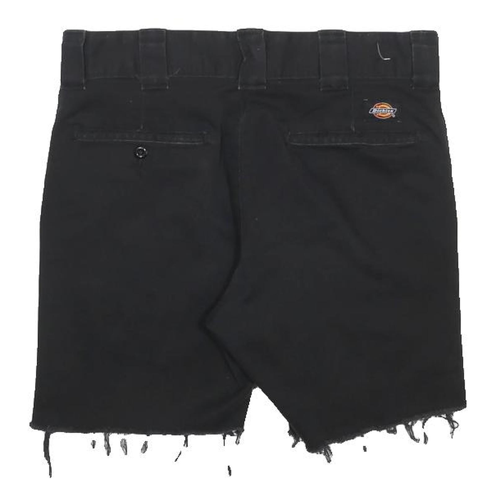 DICKIES Mens Black Casual Shorts M W30 Cut-Off Frayed Hem Cotton Blend