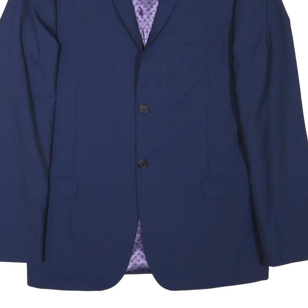 TED BAKER Mens Blue Classic Jacket M Polyester Blend Plain Stylish Casual