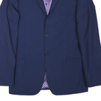 TED BAKER Mens Blue Classic Jacket M Polyester Blend Plain Stylish Casual