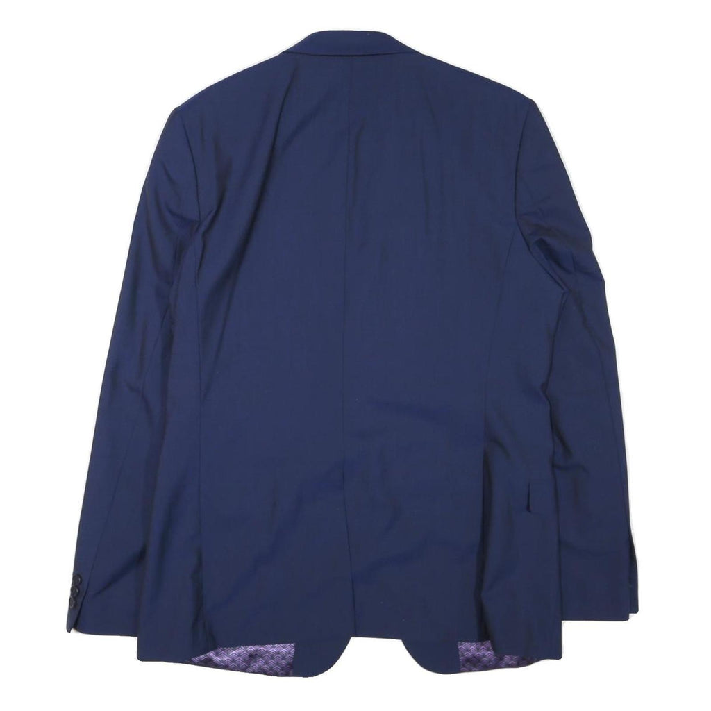 TED BAKER Mens Blue Classic Jacket M Polyester Blend Plain Stylish Casual