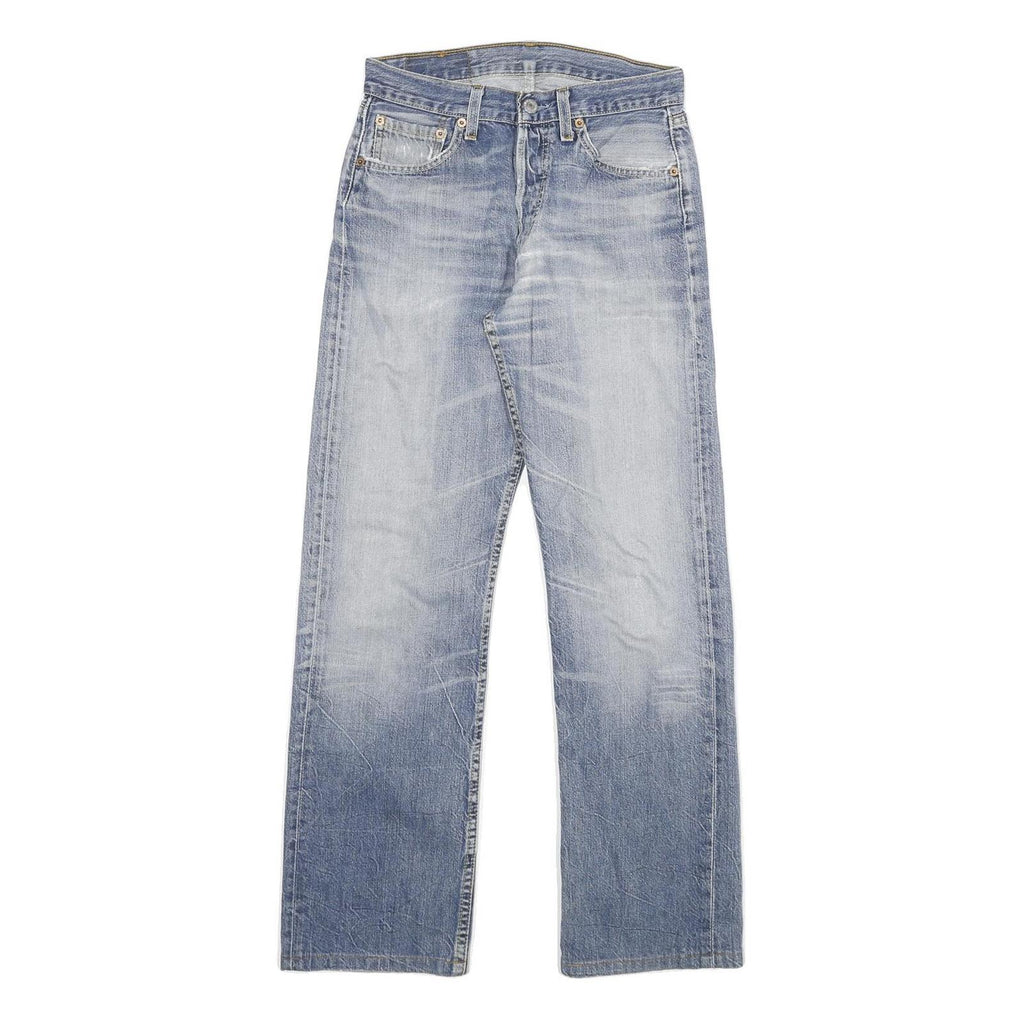 LEVI'S 501 Mens Jeans Blue Regular Straight Denim Light W26 L29 Classic Button