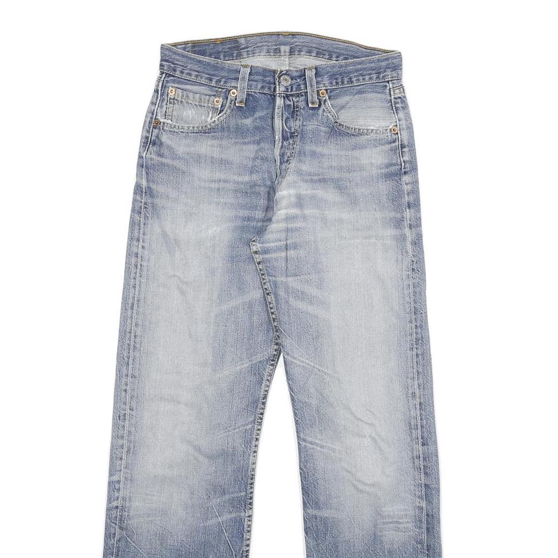 LEVI'S 501 Mens Jeans Blue Regular Straight Denim Light W26 L29 Classic Button