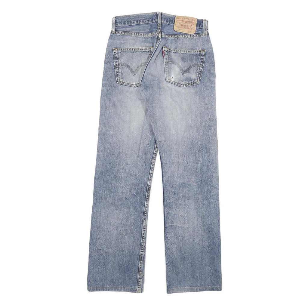 LEVI'S 501 Mens Jeans Blue Regular Straight Denim Light W26 L29 Classic Button