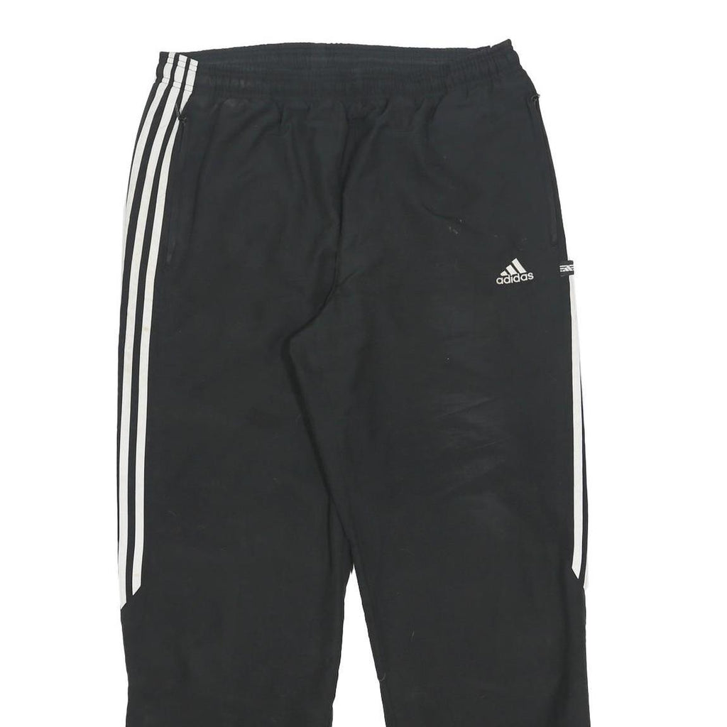 ADIDAS Mens Joggers Black & White Slim Tapered L W32 L30 Three Stripe Track