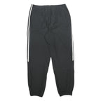 ADIDAS Mens Joggers Black & White Slim Tapered L W32 L30 Three Stripe Track
