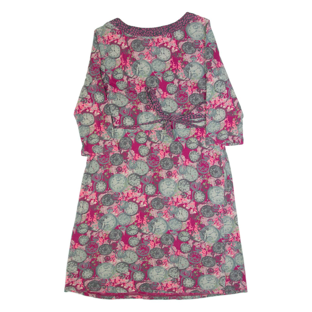 WHITE STUFF Womens A-Line Dress Pink Crazy Pattern Midi UK 14