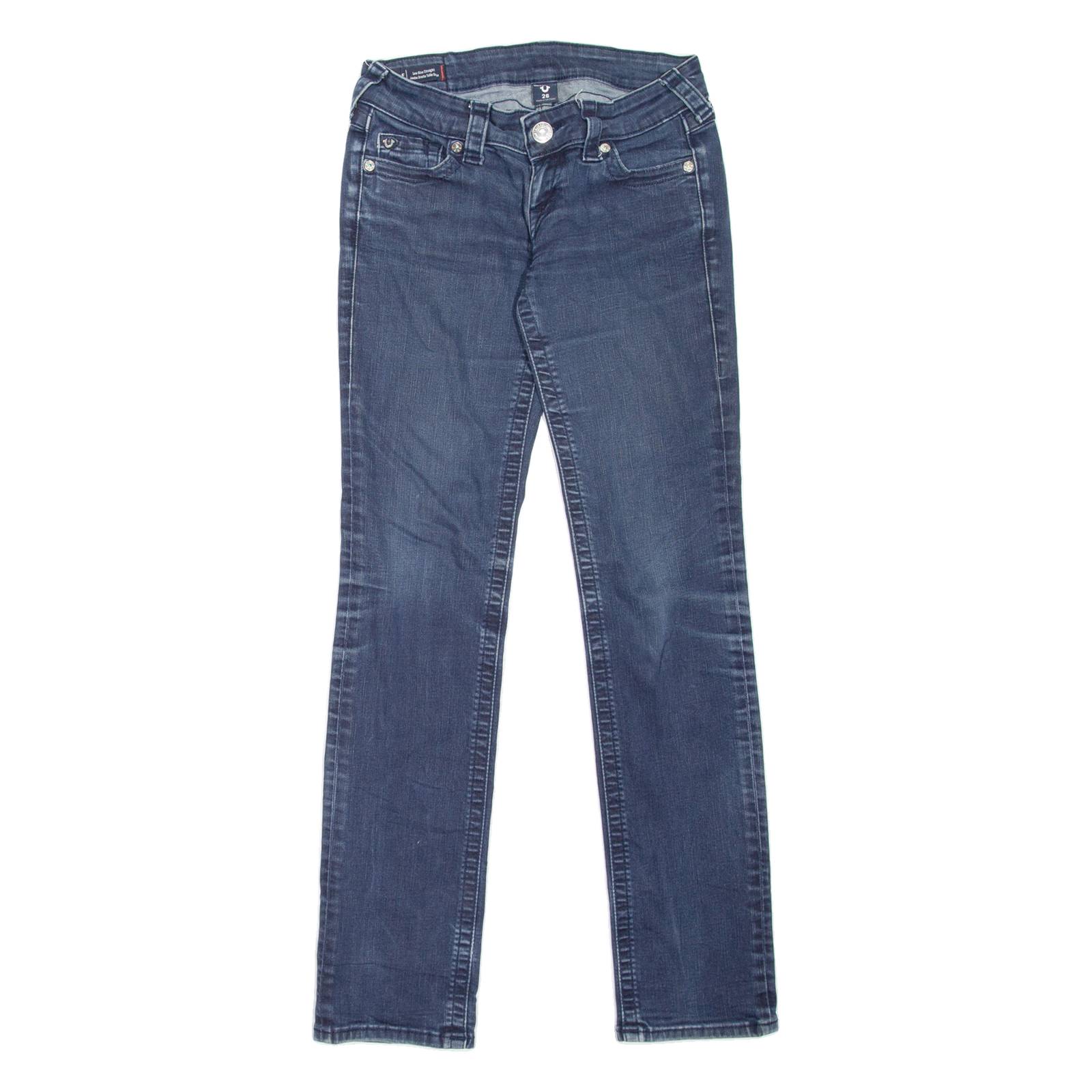 TRUE RELIGION Billie Womens Jeans Blue Regular Straight W26 L30