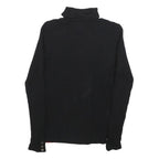 STYLE & CO Womens Black & Red Patterned Jumper Roll Neck Rib Knit M Button