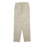 LE COLONIAL Womens Regular Beige Cotton Blend Trousers W30 L32 Casual Zip Close