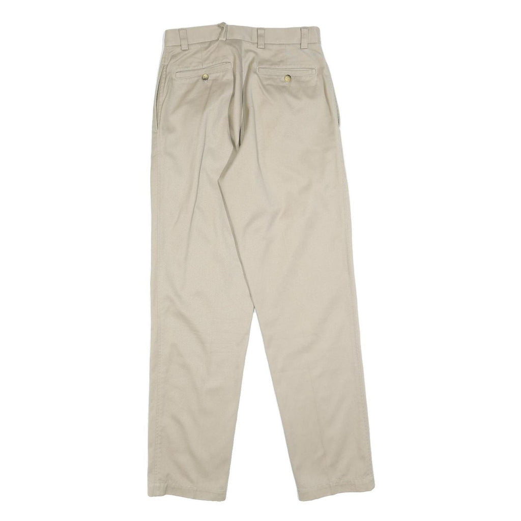 LE COLONIAL Womens Regular Beige Cotton Blend Trousers W30 L32 Casual Zip Close