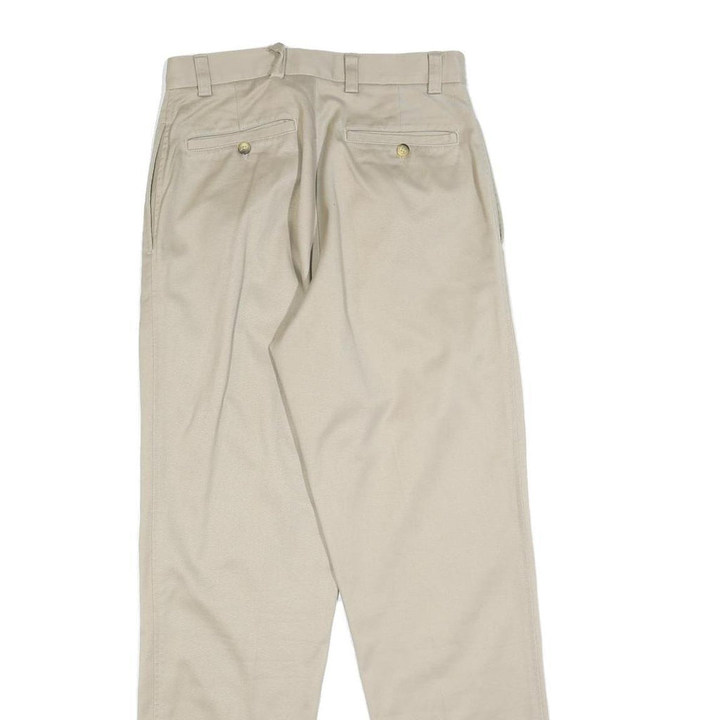 LE COLONIAL Womens Regular Beige Cotton Blend Trousers W30 L32 Casual Zip Close