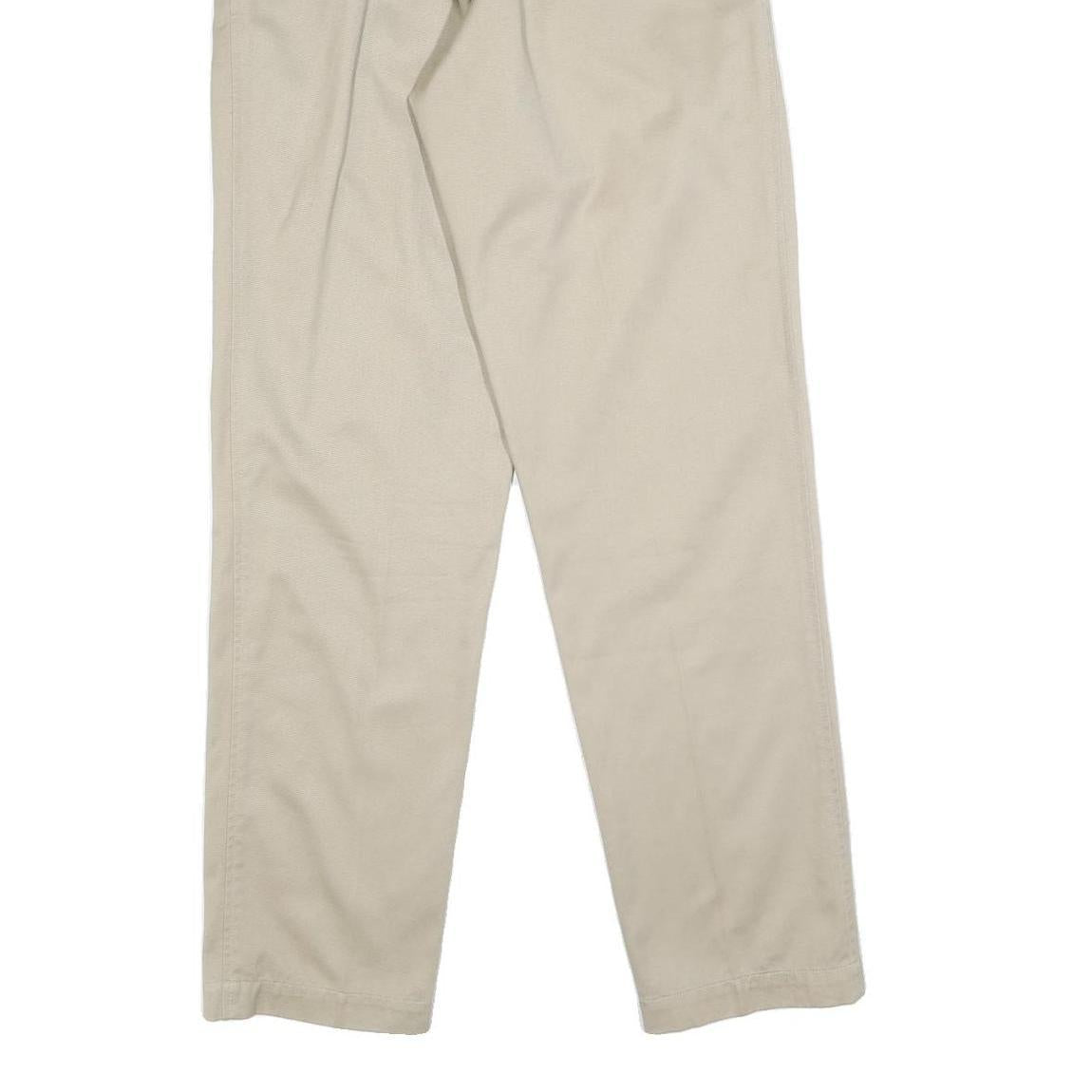 LE COLONIAL Womens Regular Beige Cotton Blend Trousers W30 L32 Casual Zip Close