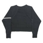 NIKE Womens Black Cropped Sweatshirt Crew Neck M Nike Pro Logo