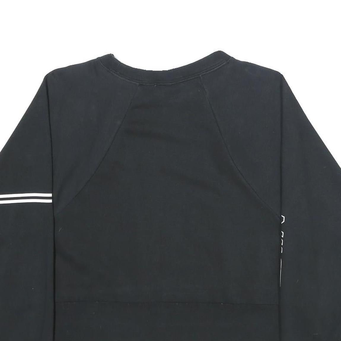 NIKE Womens Black Cropped Sweatshirt Crew Neck M Nike Pro Logo