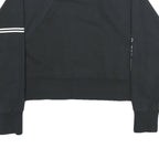 NIKE Womens Black Cropped Sweatshirt Crew Neck M Nike Pro Logo