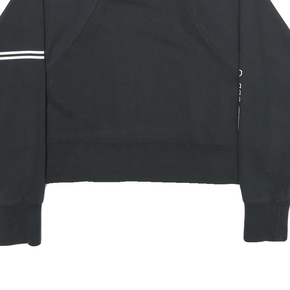 NIKE Womens Black Cropped Sweatshirt Crew Neck M Nike Pro Logo