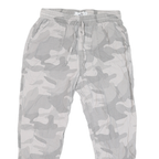 HOLLISTER Mens Relaxed Cotton Blend Grey Camouflage Drawstring Jogger Trousers