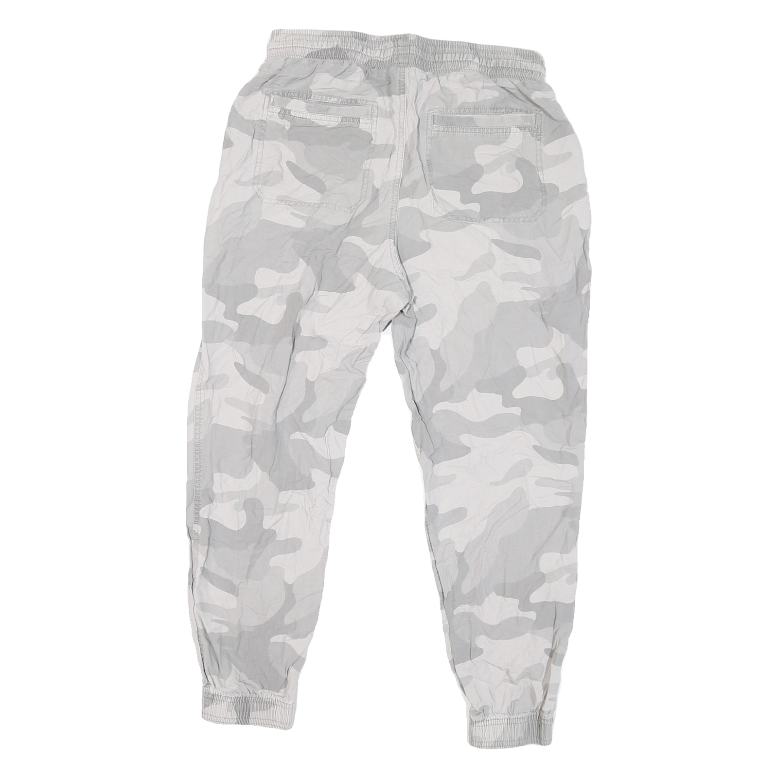 HOLLISTER Mens Relaxed Cotton Blend Grey Camouflage Drawstring Jogger Trousers
