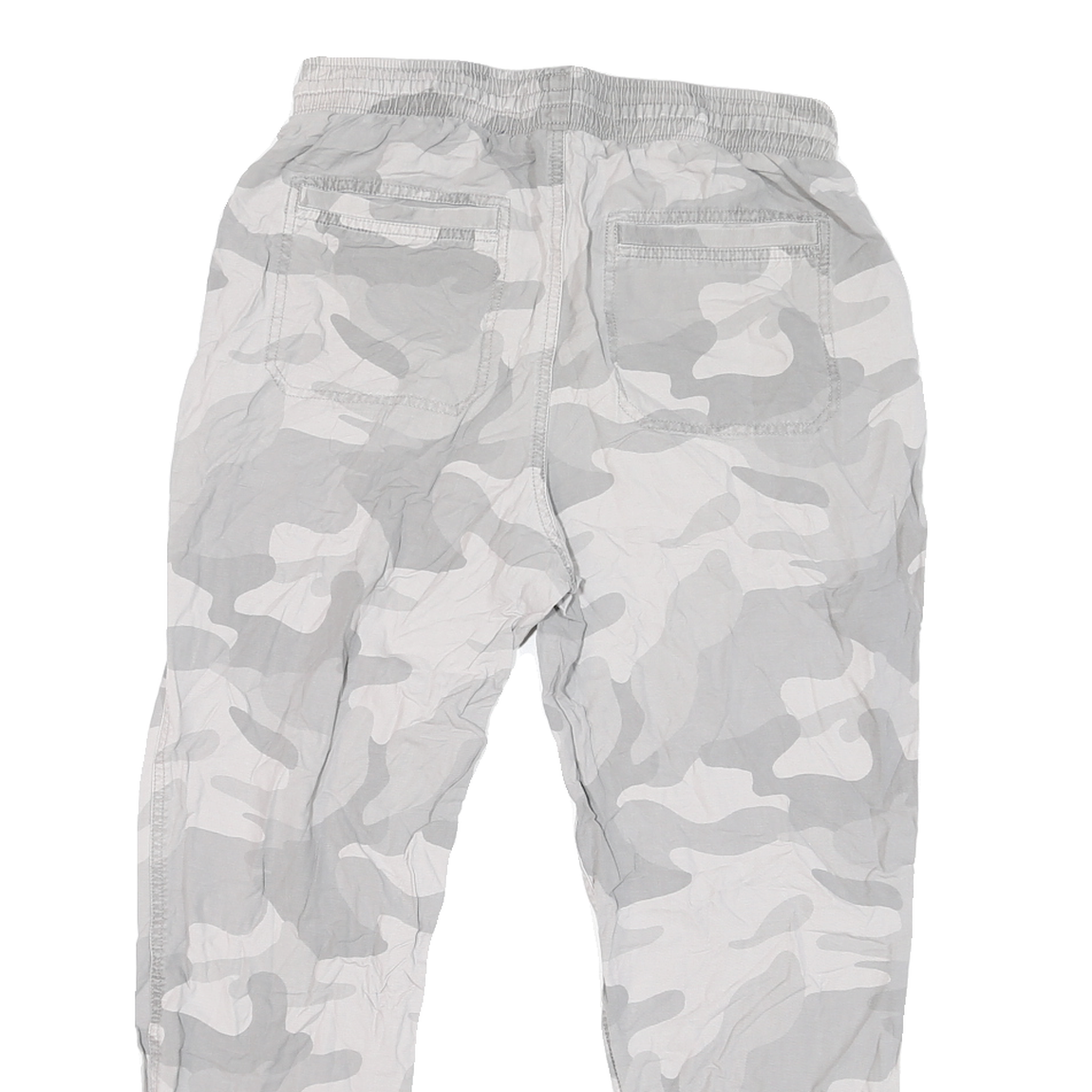 HOLLISTER Mens Relaxed Cotton Blend Grey Camouflage Drawstring Jogger Trousers