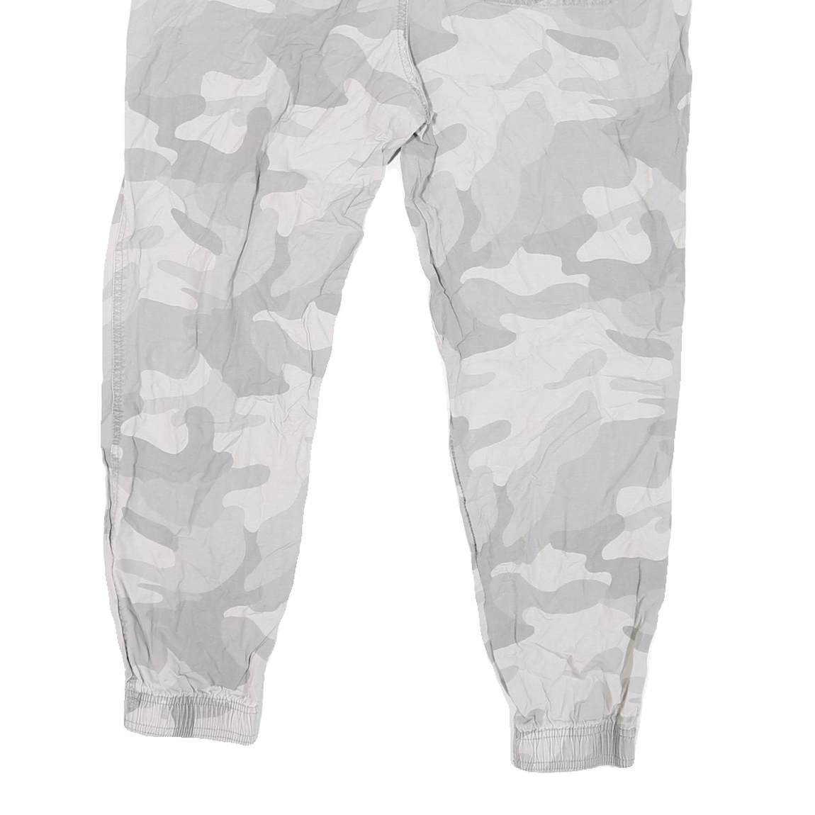 HOLLISTER Mens Relaxed Cotton Blend Grey Camouflage Drawstring Jogger Trousers
