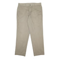 DOCKERS Mens Cotton Beige Regular Straight Trousers W36 L31 Classic Zip Closure