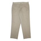 DOCKERS Mens Cotton Beige Regular Straight Trousers W36 L31 Classic Zip Closure