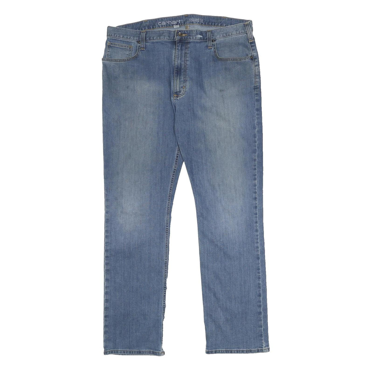 CARHARTT Mens Relaxed Fit Blue Denim Jeans W40 L34 Casual Cotton Blend Zip