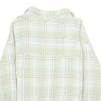ZARA Womens Green & White Button Jacket M Cotton Blend Check Pattern Stylish