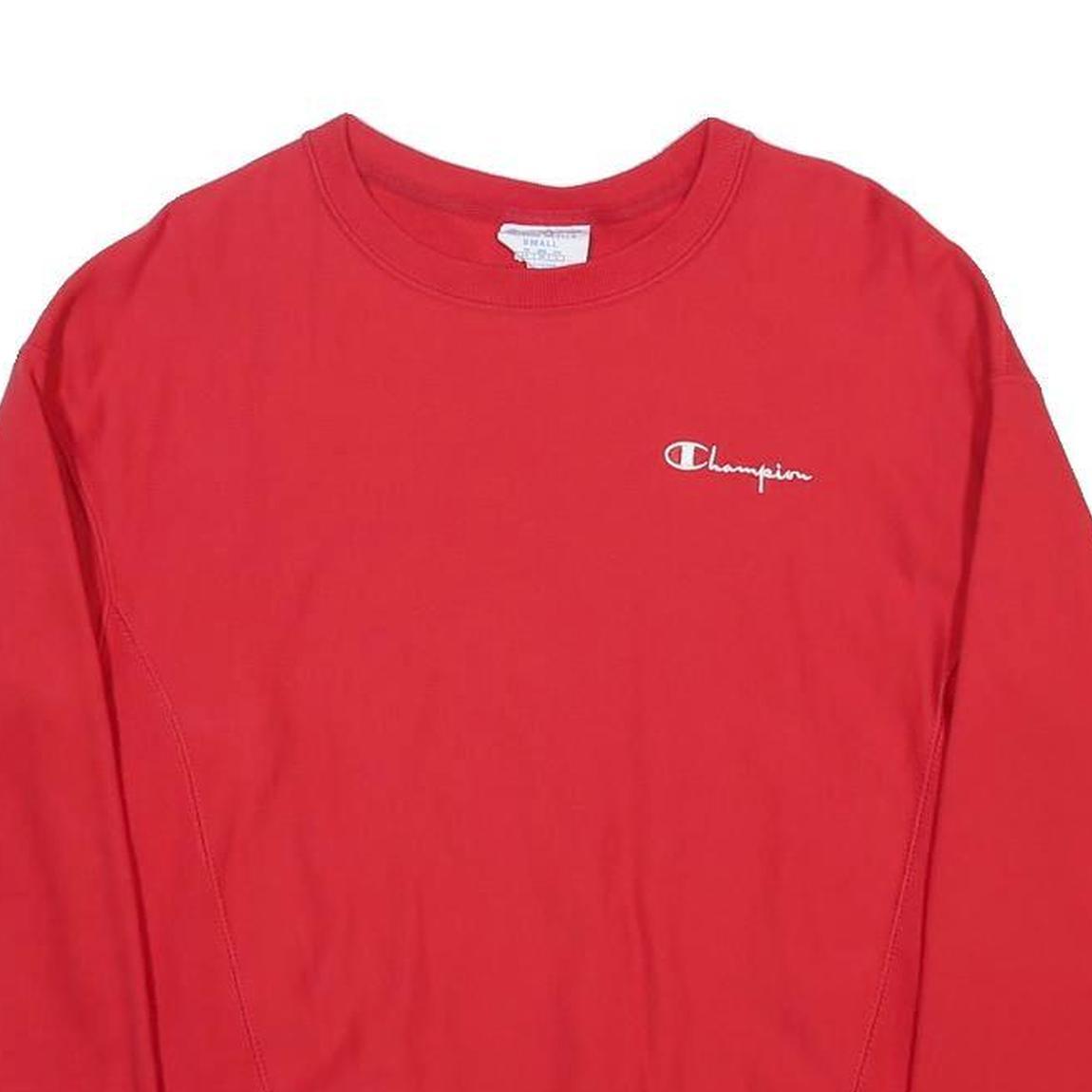 CHAMPION REVERSE WEAVE Womens Red Crew Neck Sweatshirt S Cotton Blend