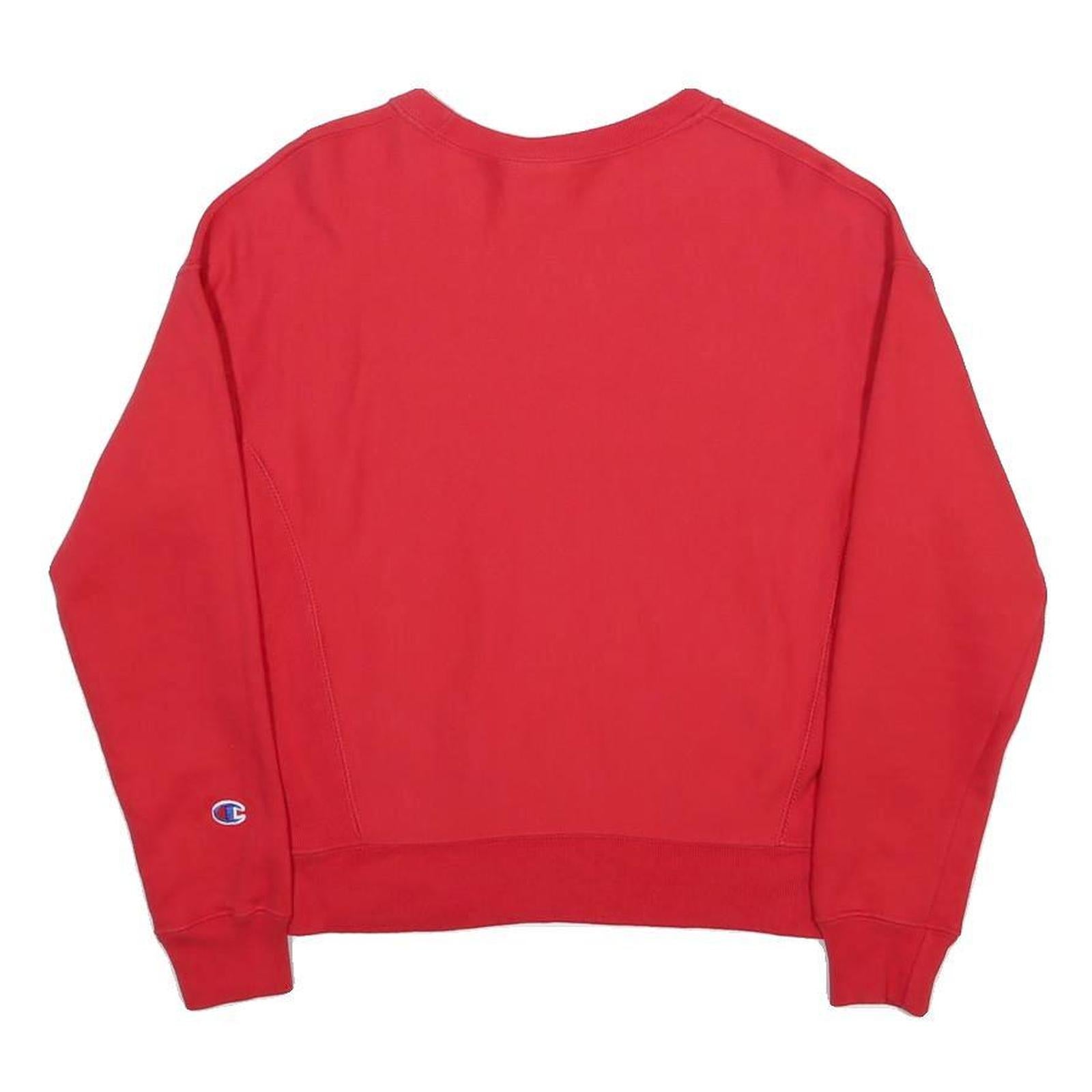 CHAMPION REVERSE WEAVE Womens Red Crew Neck Sweatshirt S Cotton Blend