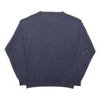 TOMMY HILFIGER Mens Navy Plain Cotton Jumper Crew Neck M Classic Comfort