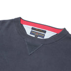 TOMMY HILFIGER Mens Navy Plain Cotton Jumper Crew Neck M Classic Comfort