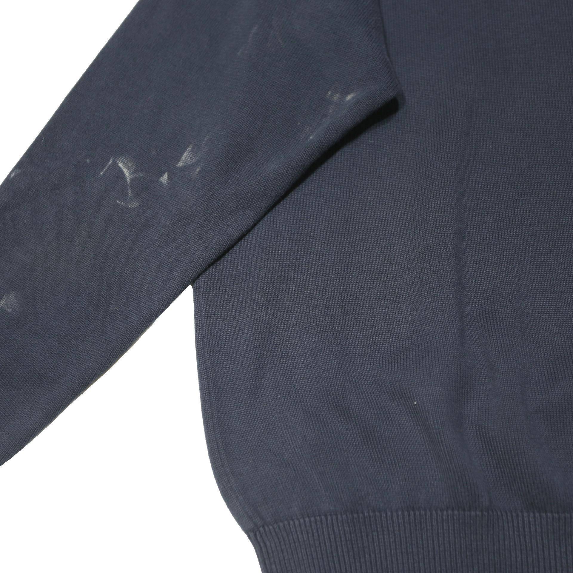 TOMMY HILFIGER Mens Navy Plain Cotton Jumper Crew Neck M Classic Comfort