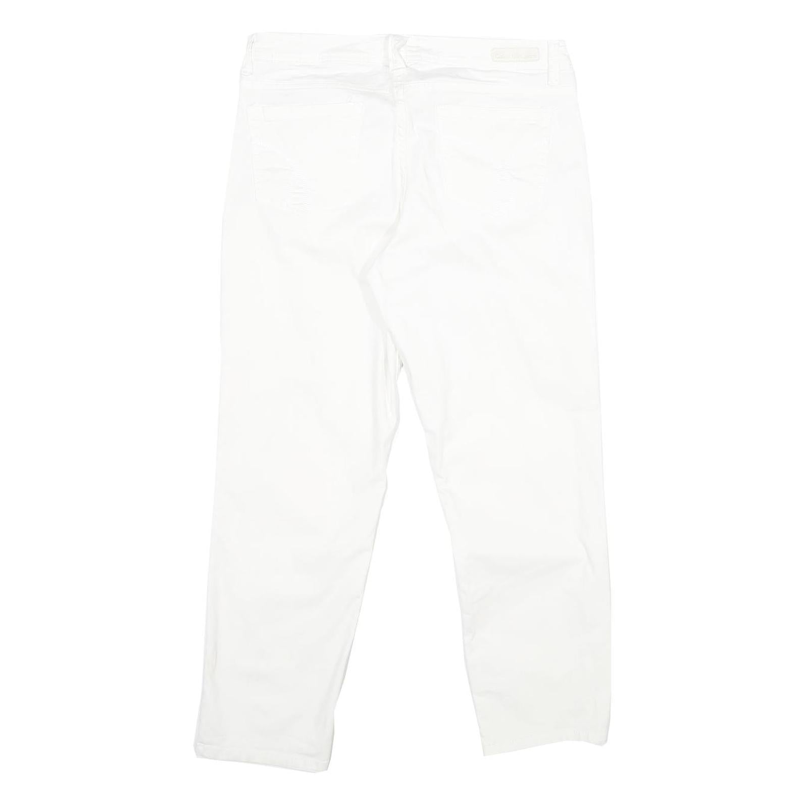 Calvin Klein Womens Slim White Denim Jeans Cotton Blend Zip W32 L26 Stylish