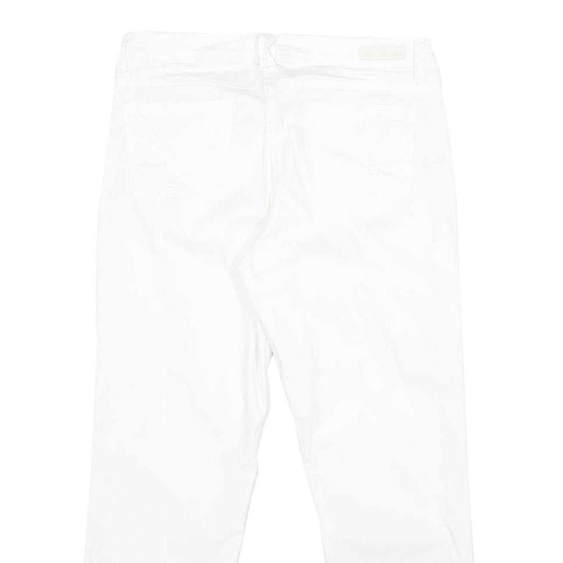 Calvin Klein Womens Slim White Denim Jeans Cotton Blend Zip W32 L26 Stylish