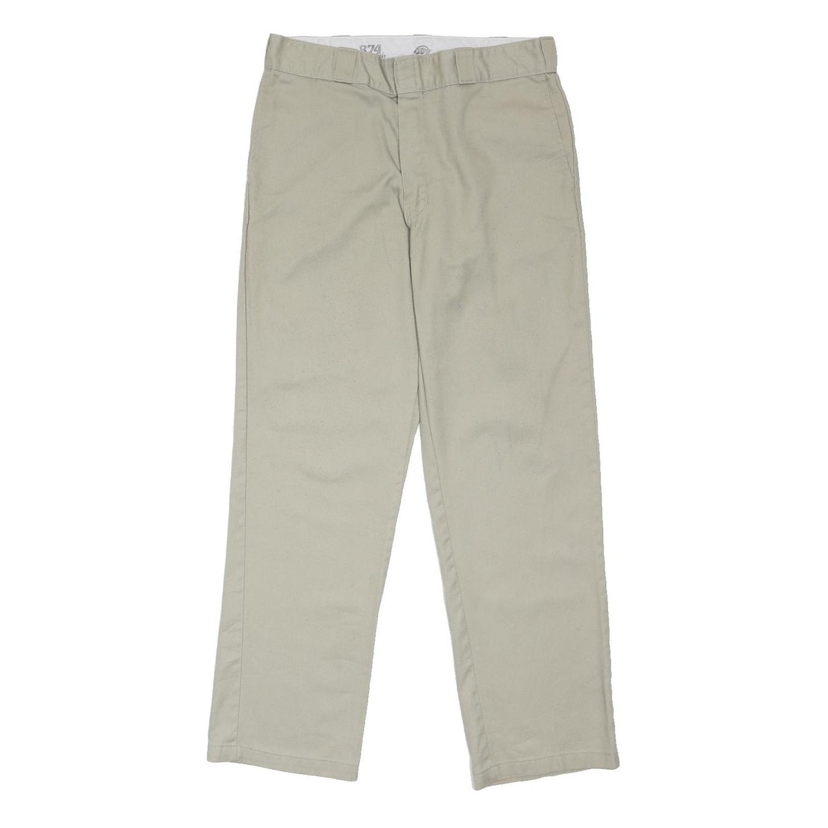 DICKIES Mens Regular Beige Workwear Zip Trousers W32 L31 Durable Classic Fit