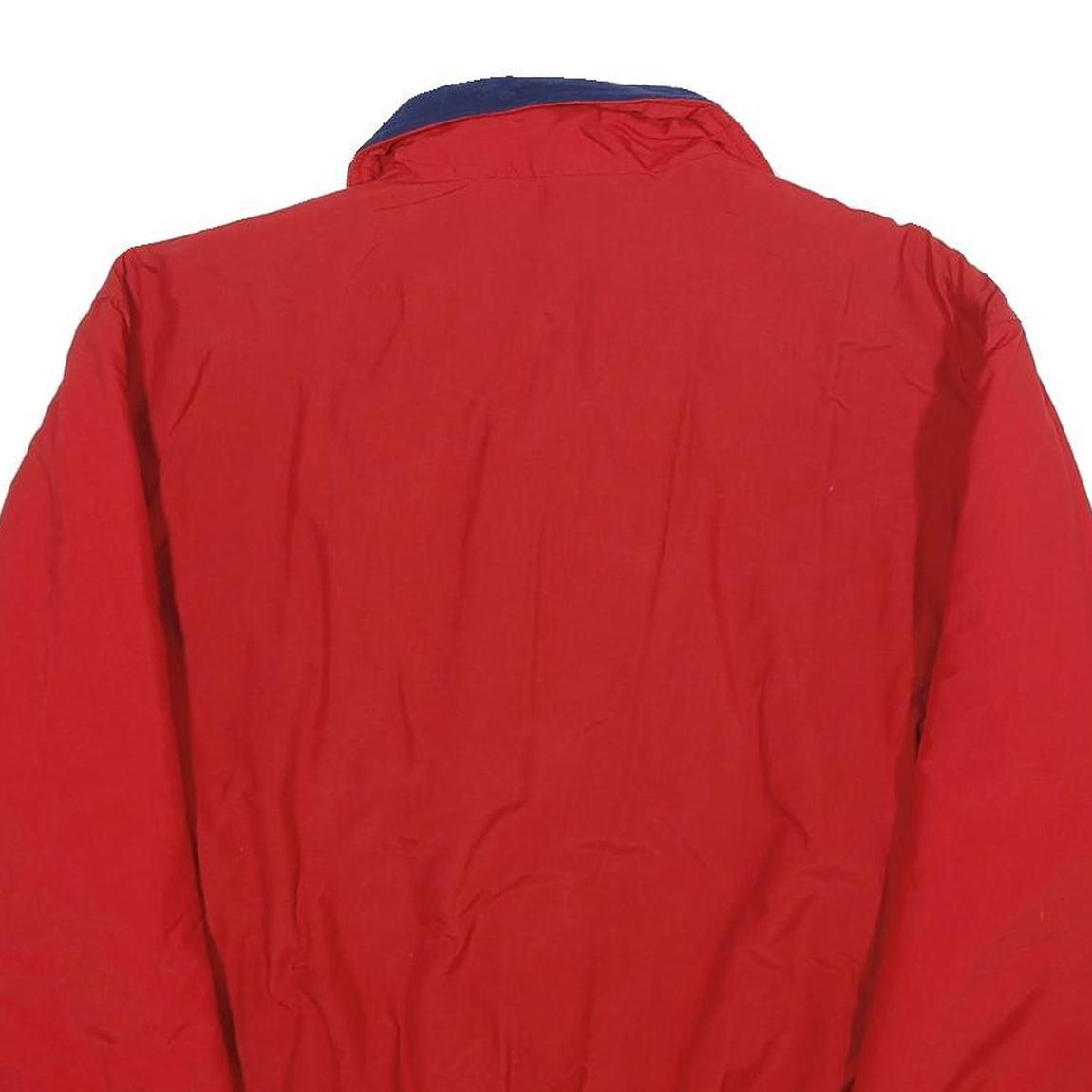 EDDIE BAUER Mens Red Nylon Zip Jacket M Plain Casual Lightweight Outerwear