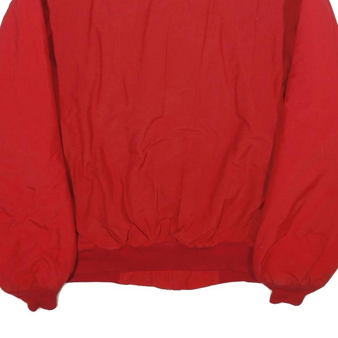 EDDIE BAUER Mens Red Nylon Zip Jacket M Plain Casual Lightweight Outerwear