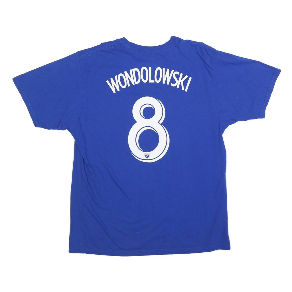 ADIDAS Mens Blue Wondolowski 8 Graphic T-Shirt XL Crew Neck Short Sleeve